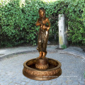 High Quality home decoration bronze nude lady sexy girl pot pouring water fountain sculpture